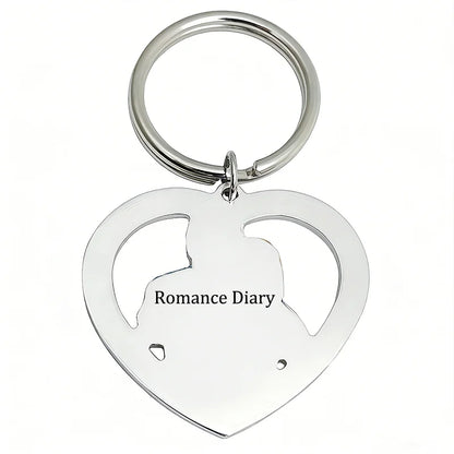 Double-Sided Engraving Is Possible, Customized Photo Portrait Heart-Shaped Stainless Steel Keychain, a Warm and Personalized Keepsake, Suitable for Daily Key Storage and as a Portable Accessory. It Can Be Used as an Exclusive Gift for Birthdays, Anniversa