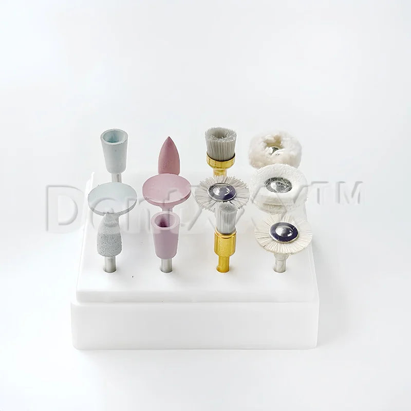 12 Pieces/Box Upgraded Silicone and Brush Grinding Head Mixed Polishing Set - Achieve High-Gloss Polishing with Polishing Paste