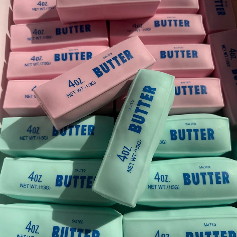 Butter Stick Squishy Stress Ball Fidget Toy Crunchy Squeeze round Blocks Anti Stress ASMR Hand Relaxation Gift for Stress Relief