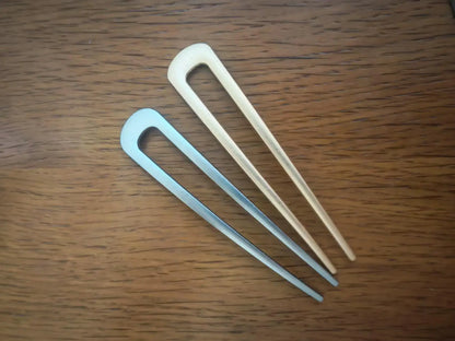 Thick U‑Shaped Metal Hair Forks, Simple Geometric Hair Pins, Hair Accessories for Women Girls