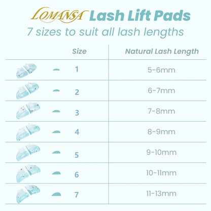 Lomansa 7 Pairs Silicone Eyelash Perm Pads Sticky Lashes Rods Shield Lifting 3D Eyelash Curler Accessories Health Beauty Tool