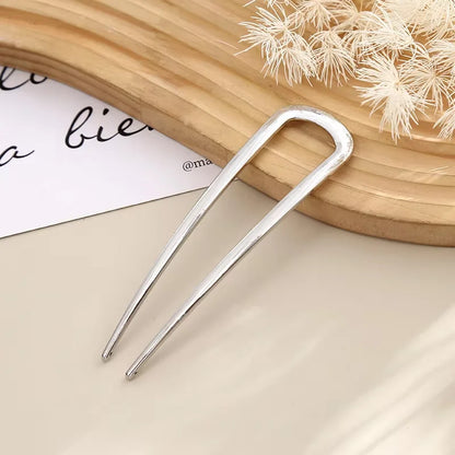 Thick U‑Shaped Metal Hair Forks, Simple Geometric Hair Pins, Hair Accessories for Women Girls