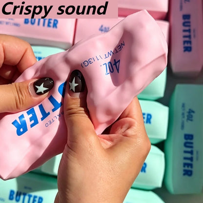 Butter Stick Squishy Stress Ball Fidget Toy Crunchy Squeeze round Blocks Anti Stress ASMR Hand Relaxation Gift for Stress Relief