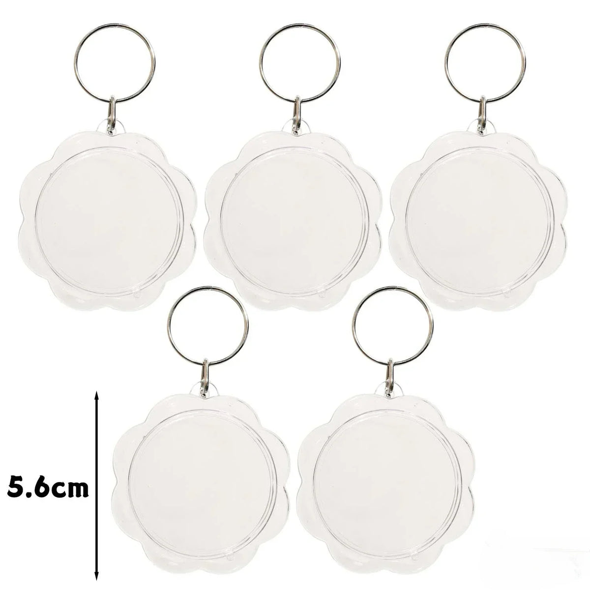 5/30Pcs Blank Photo Frame Keychains Transparent Acrylic Insert Photo Split Key Pendant DIY Key Holder Couple Anniversary Gifts