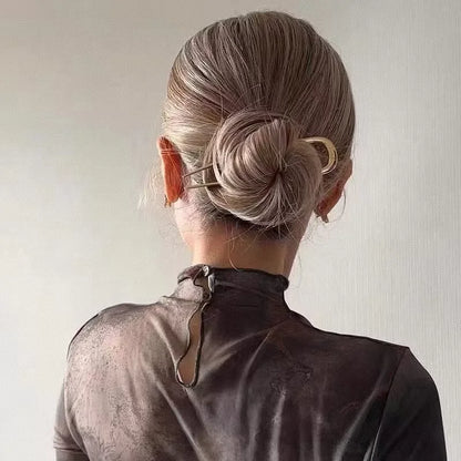Thick U‑Shaped Metal Hair Forks, Simple Geometric Hair Pins, Hair Accessories for Women Girls