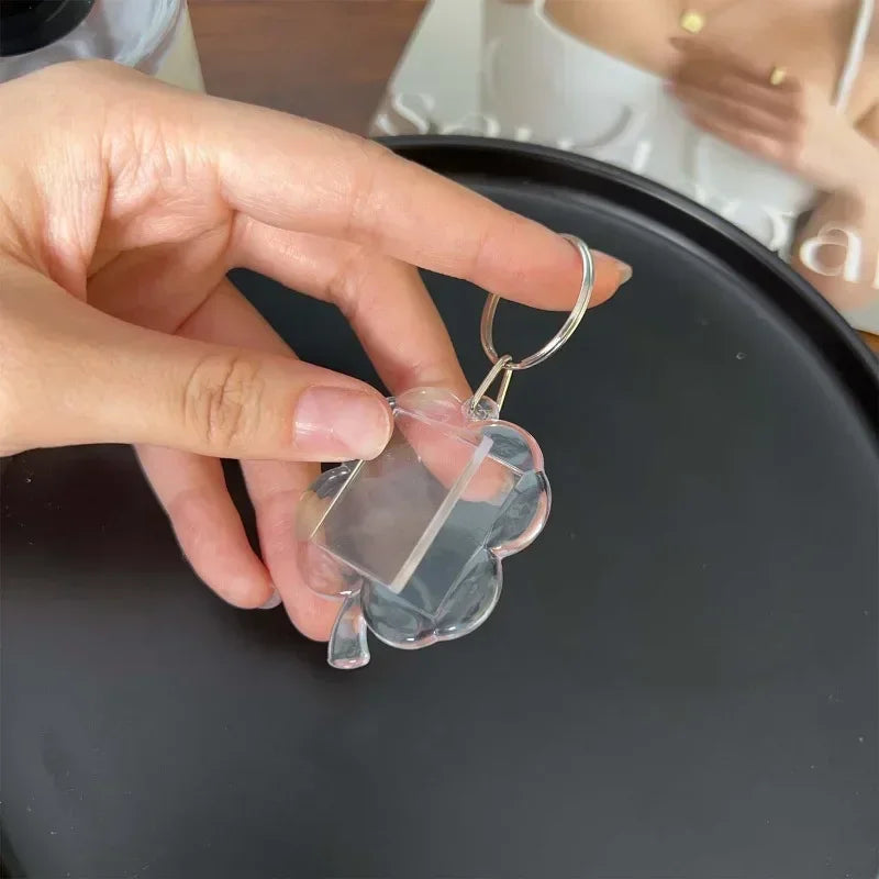 5/30Pcs Blank Photo Frame Keychains Transparent Acrylic Insert Photo Split Key Pendant DIY Key Holder Couple Anniversary Gifts