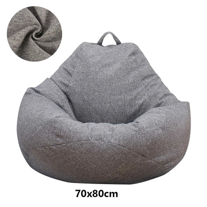 Large Small Lazy Sofa Cover Chairs Without Filler Linen Cloth Lounger Seat Bean Bag Pouf Puff Couch Tatami Living Room