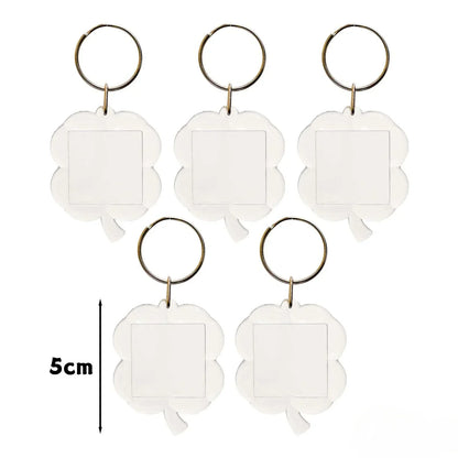 5/30Pcs Blank Photo Frame Keychains Transparent Acrylic Insert Photo Split Key Pendant DIY Key Holder Couple Anniversary Gifts