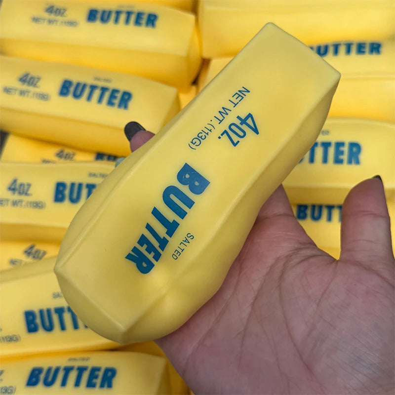 Butter Stick Squishy Stress Ball Fidget Toy Crunchy Squeeze round Blocks Anti Stress ASMR Hand Relaxation Gift for Stress Relief
