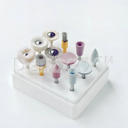 12 Pieces/Box Upgraded Silicone and Brush Grinding Head Mixed Polishing Set - Achieve High-Gloss Polishing with Polishing Paste