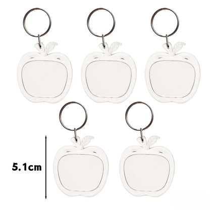 5/30Pcs Blank Photo Frame Keychains Transparent Acrylic Insert Photo Split Key Pendant DIY Key Holder Couple Anniversary Gifts