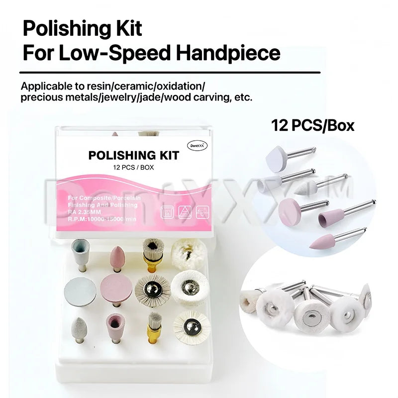 12 Pieces/Box Upgraded Silicone and Brush Grinding Head Mixed Polishing Set - Achieve High-Gloss Polishing with Polishing Paste