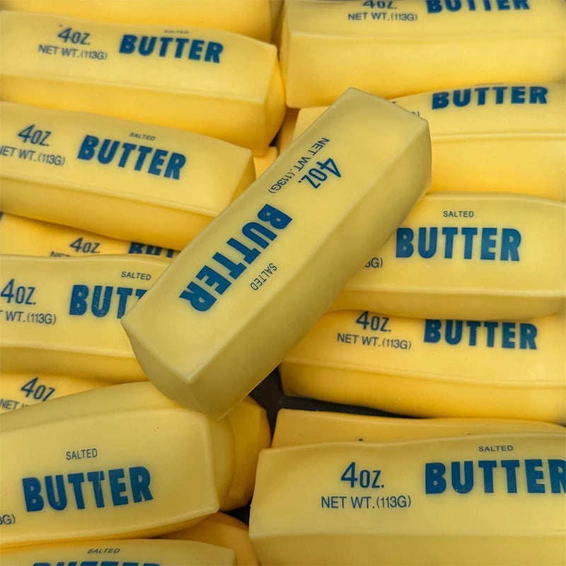 Butter Stick Squishy Stress Ball Fidget Toy Crunchy Squeeze round Blocks Anti Stress ASMR Hand Relaxation Gift for Stress Relief