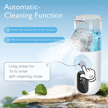 Fireurus Rechargeable Nebulizer Adjustable LED Display Medical Silent Ultrasonic Inhaler Mobile Steam Device Adult Child Medical