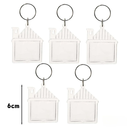 5/30Pcs Blank Photo Frame Keychains Transparent Acrylic Insert Photo Split Key Pendant DIY Key Holder Couple Anniversary Gifts