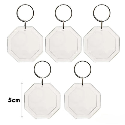 5/30Pcs Blank Photo Frame Keychains Transparent Acrylic Insert Photo Split Key Pendant DIY Key Holder Couple Anniversary Gifts
