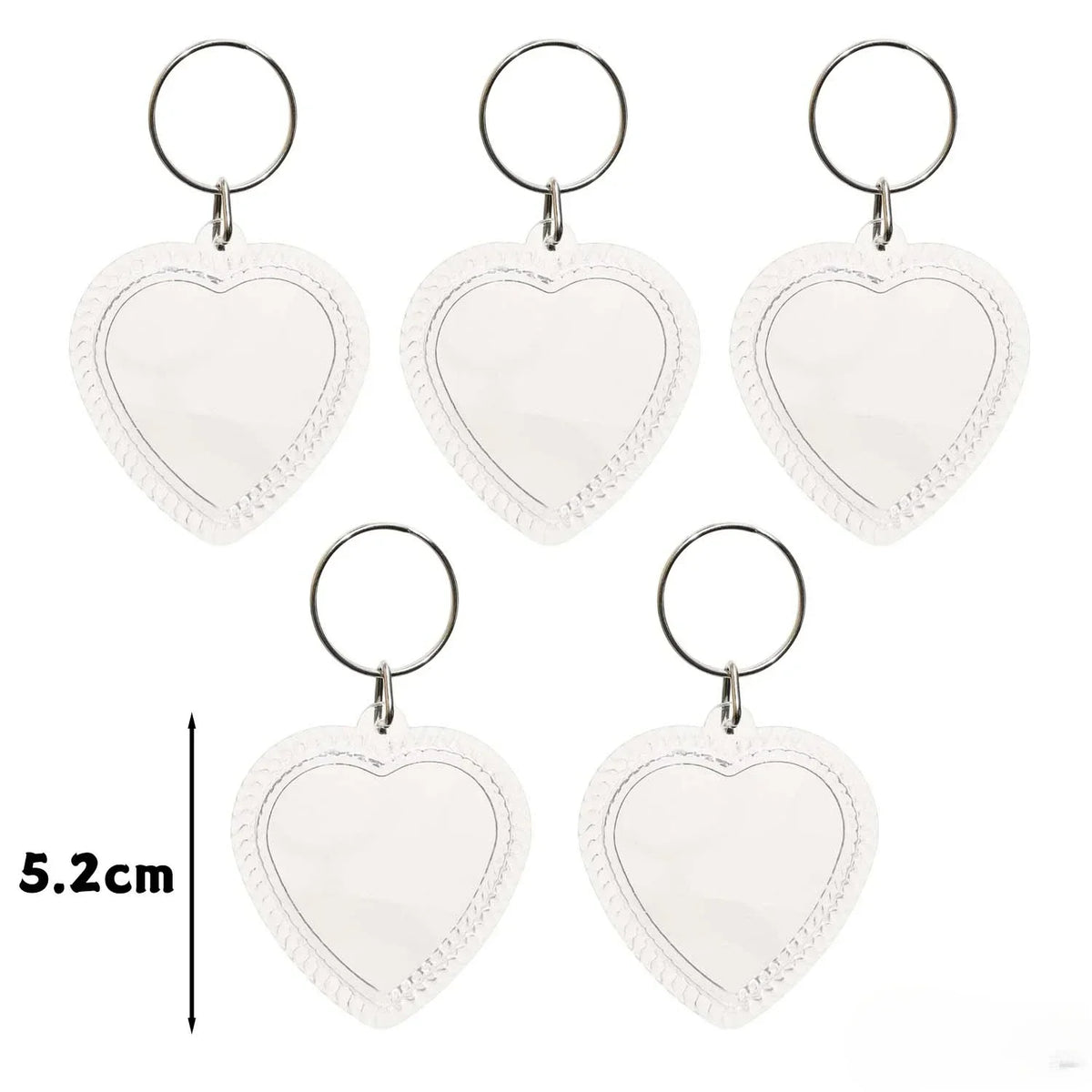 5/30Pcs Blank Photo Frame Keychains Transparent Acrylic Insert Photo Split Key Pendant DIY Key Holder Couple Anniversary Gifts